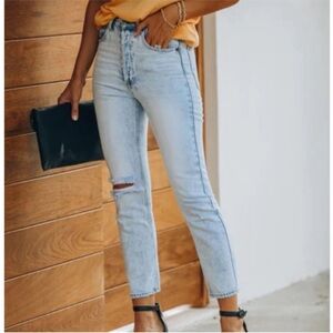 Vici Twelve by OnTwelth “Lennon” Blue Ankle Cropped Jeans